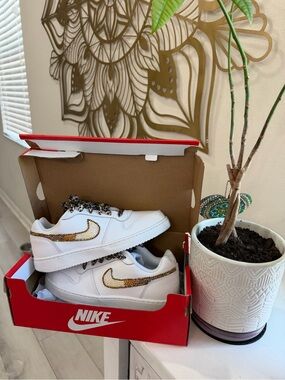Leopard Nikes with Gems